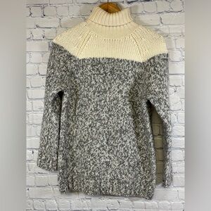 J. Crew Cream Gray Retro Preppy Gorpcore Cabincore Classic Wool Alpaca Sweater M